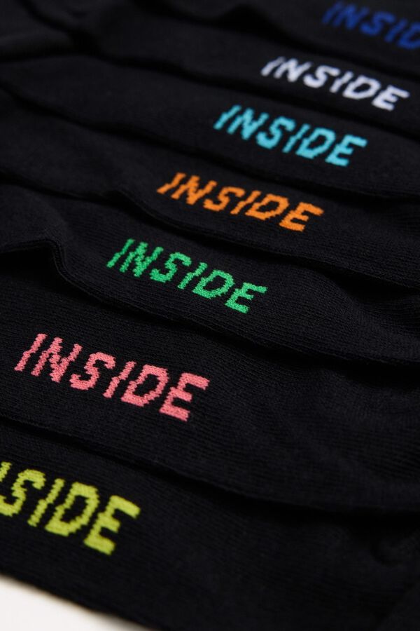 Inside 7-pack ankle socks printed
