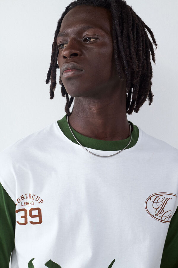 Balmohk long sleeve soccer print t-shirt white