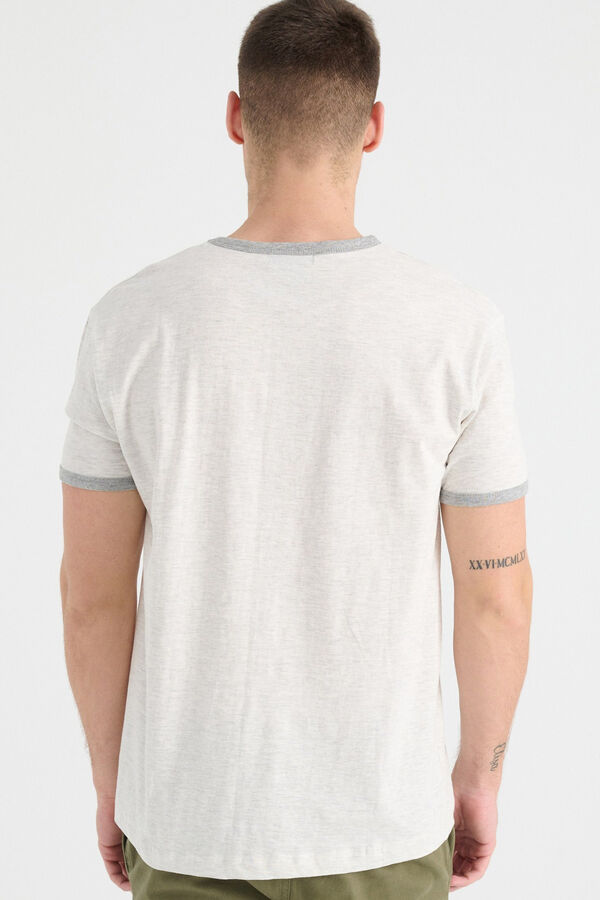 Springfield Basic-Shirt mit Kontrasten grau