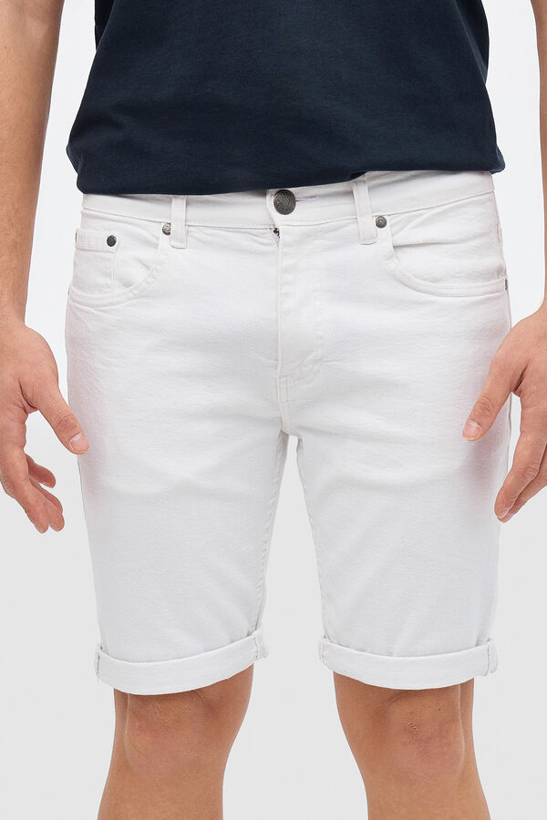 Springfield Colourful denim Bermuda shorts white