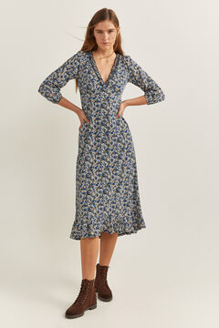 Springfield Kleid Midi Blumen blau