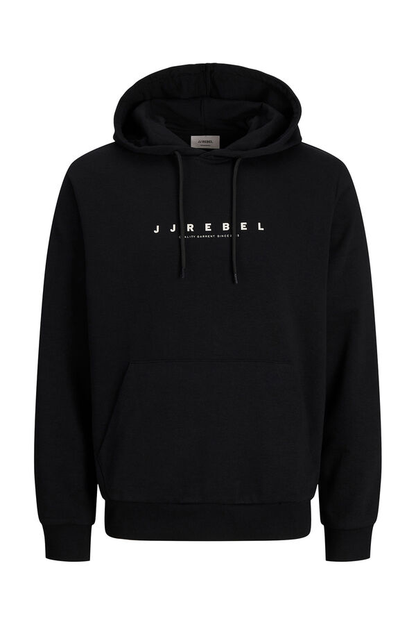 JJ REBEL Sudadera con capucha b&aacute;sica negro