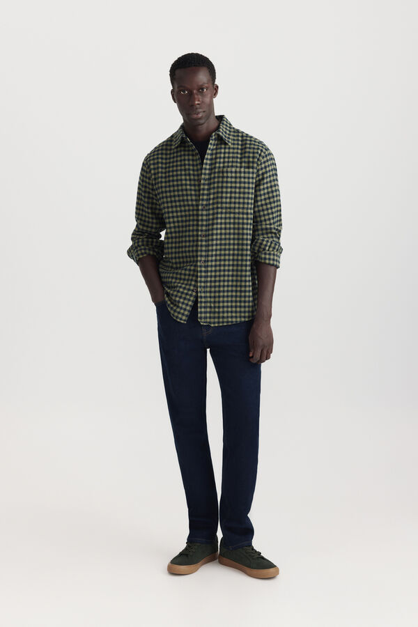 Springfield Chemise en flanelle &agrave; carreaux vichy vert