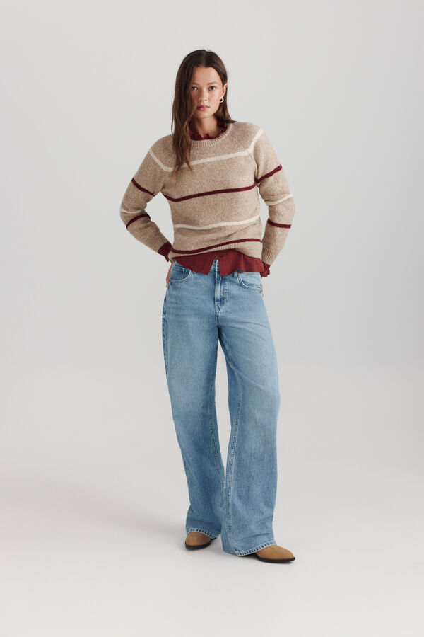 Springfield Striped knit jumper nude