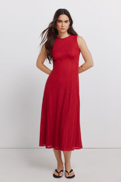 Springfield Vestido midi tirantes bordado