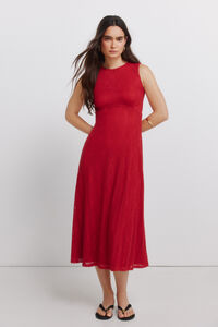 Springfield Embroidered midi dress with straps