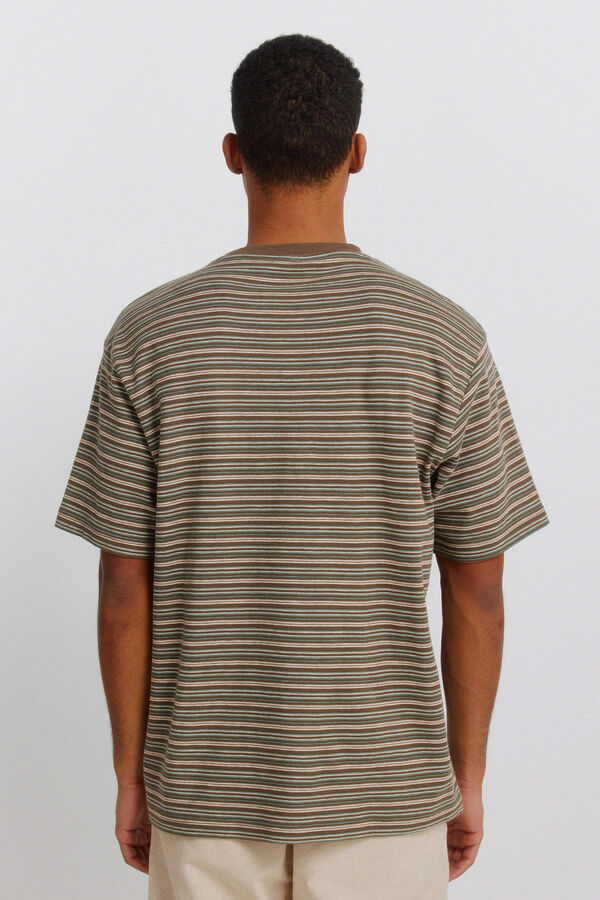 Springfield Textured striped T-shirt nude