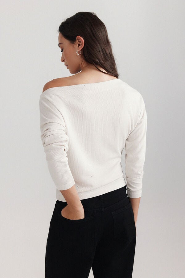 Springfield Shiny long sleeve T-shirt beige