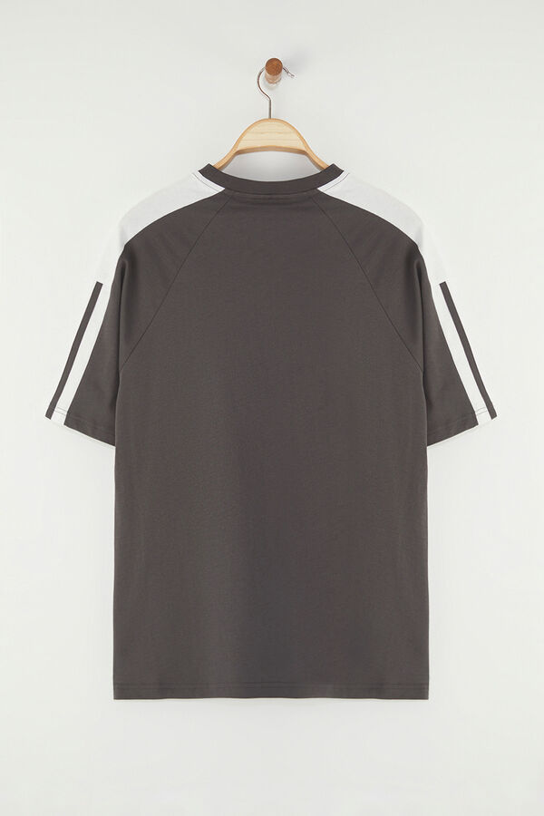 Trendyol Camiseta oversize manga corta gris
