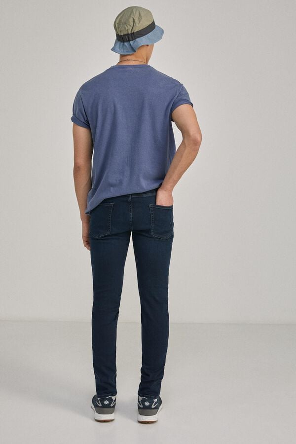 Springfield Jeans Skinny-Fit dunkelblau verwaschen lila