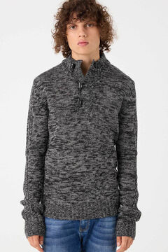 Springfield Twisted-knit jumper with high neck grey