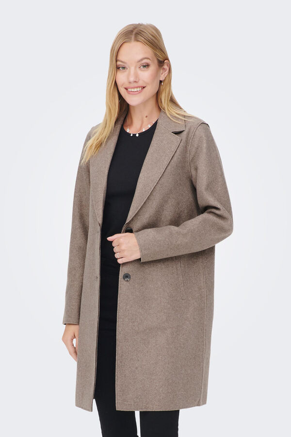 Springfield Women's coat with lapel collar and buttons brown