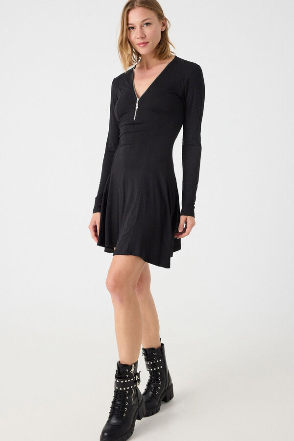 Inside Zip fastening Dress black