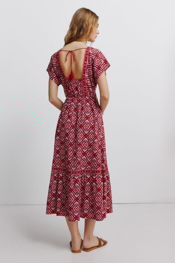 Springfield Border print dress red