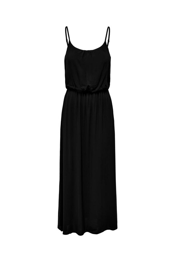 Only Vestido largo de tirantes regulables negro