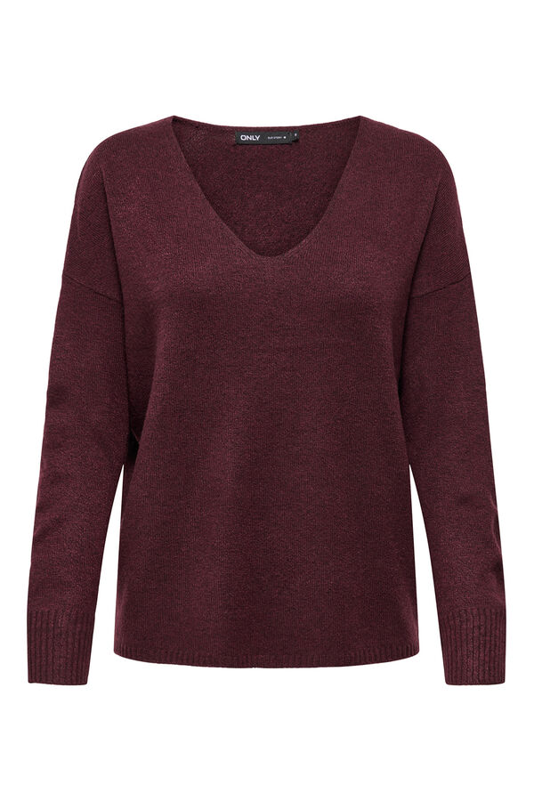 Only Jersey de cuello pico morado/lila