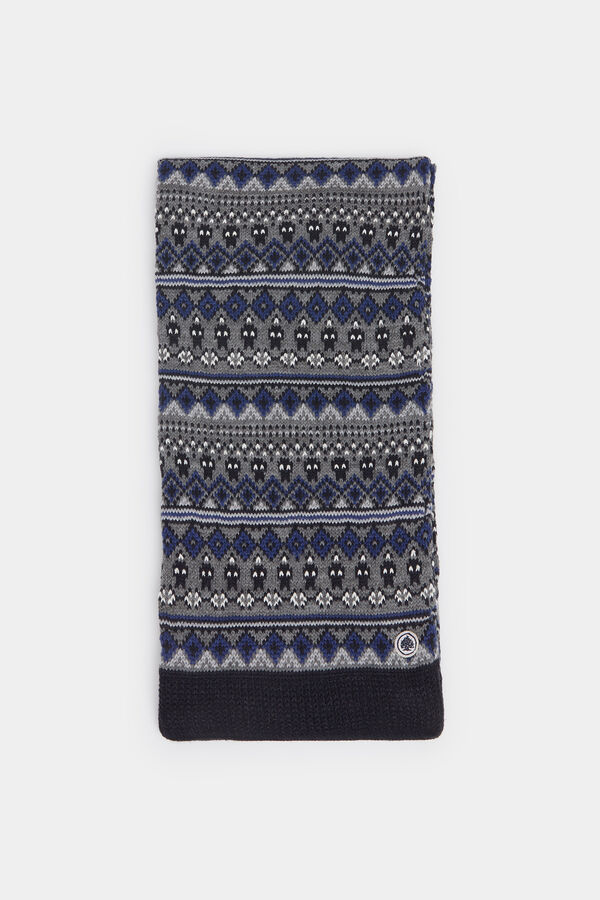 Springfield Blue jacquard scarf gray