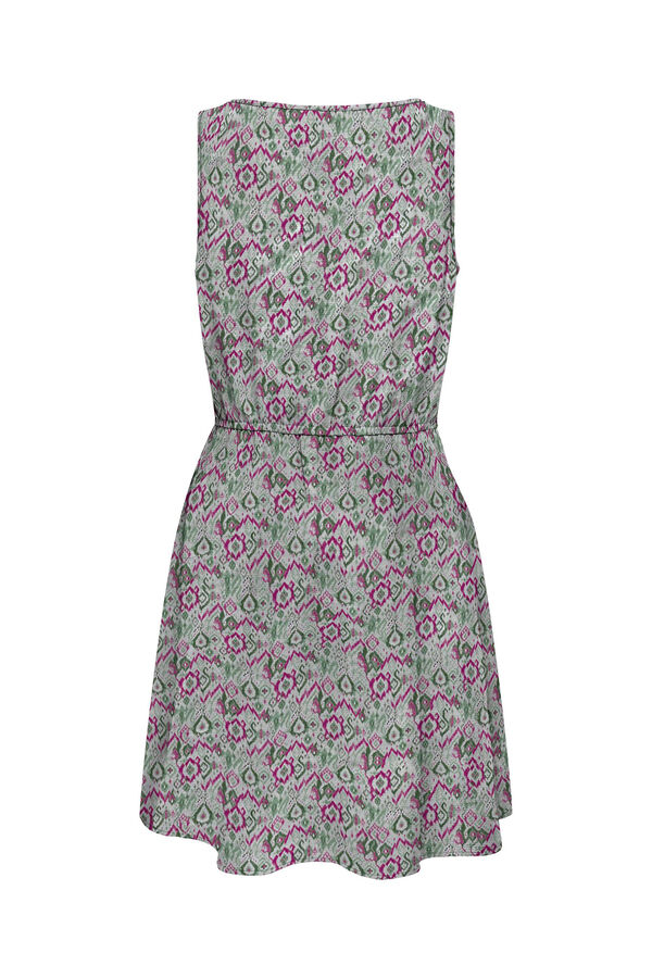 Springfield Short printed sleeveless dress pink