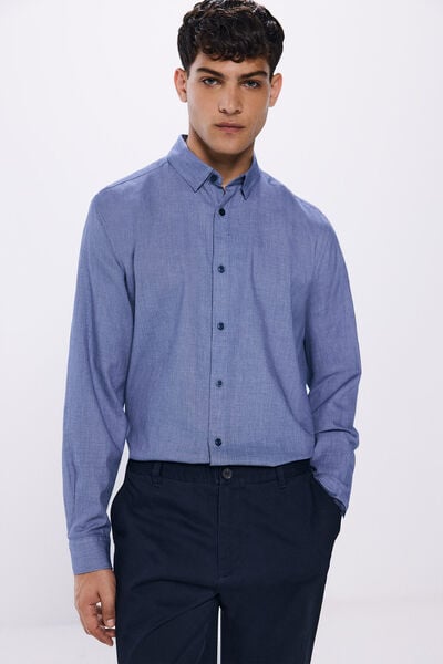 Springfield Chemise habillée bicolore bleu