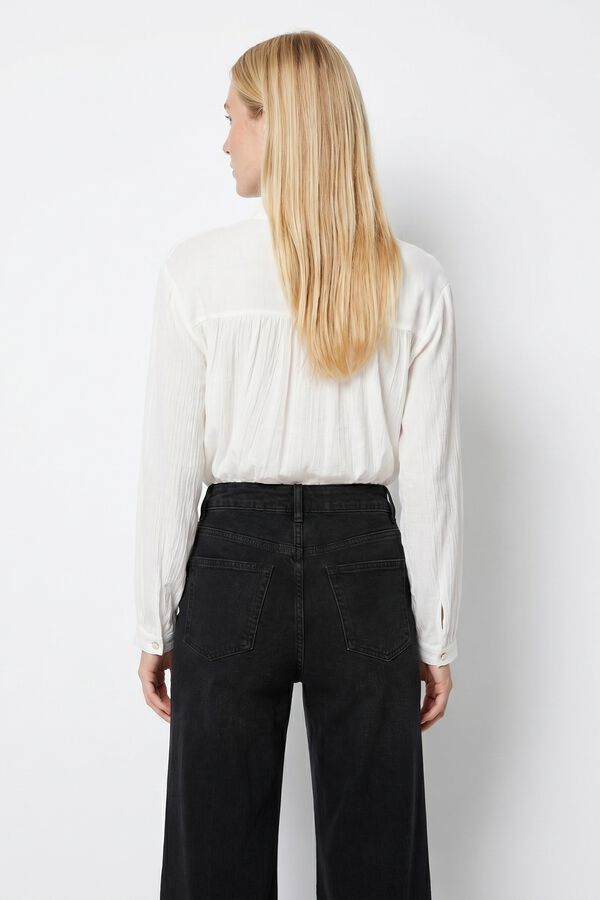 Tiffosi Bow and ruffle blouse beige