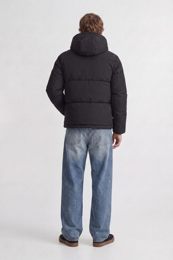 Jack & Jones Puffer jacket with hood black