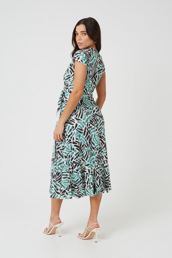 Brave Soul Vestido estampado de hojas estampado