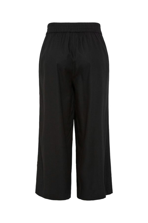 Pieces Linen elasticated waist culottes Crna