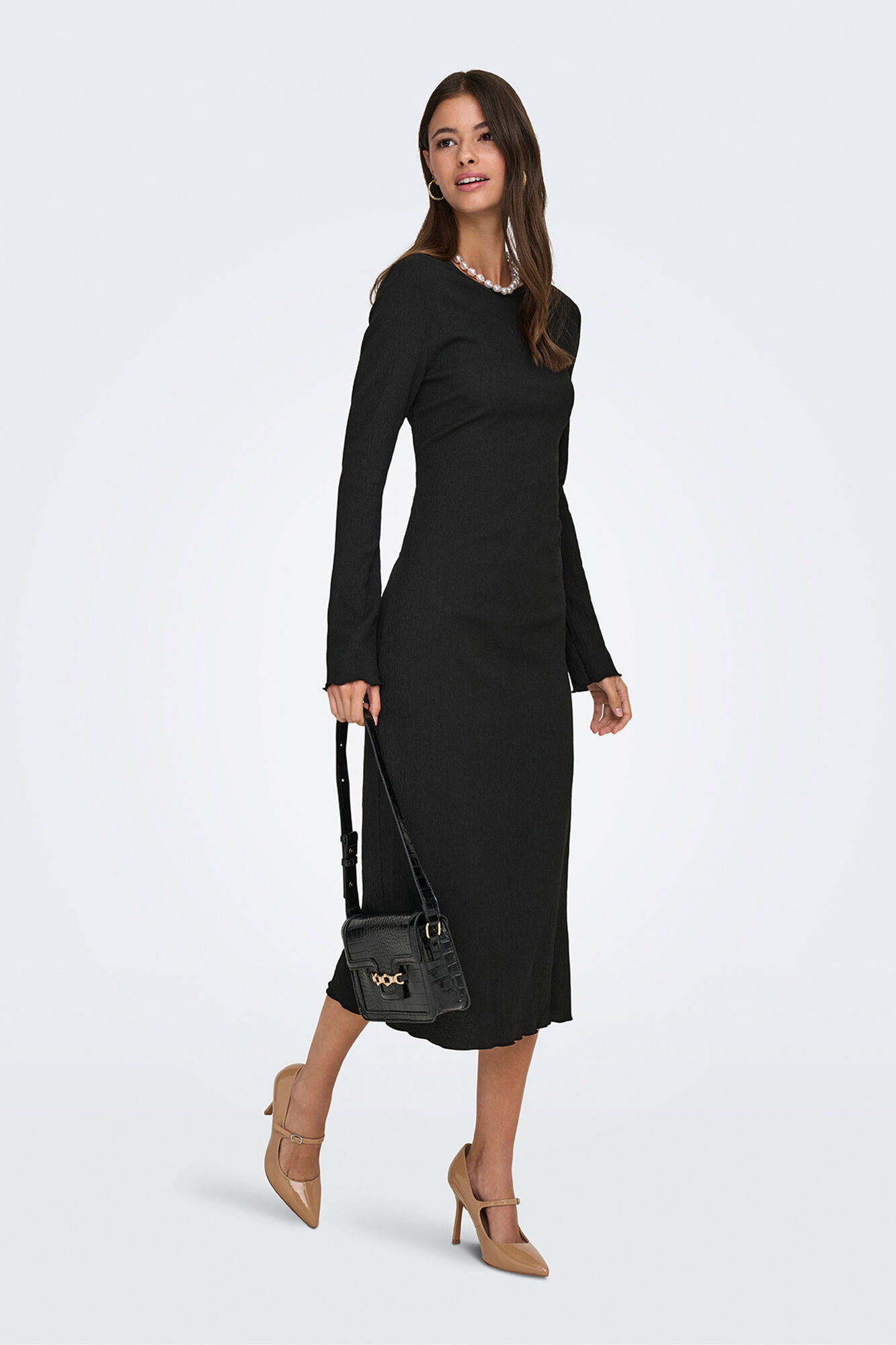 JDY Vestido midi textura