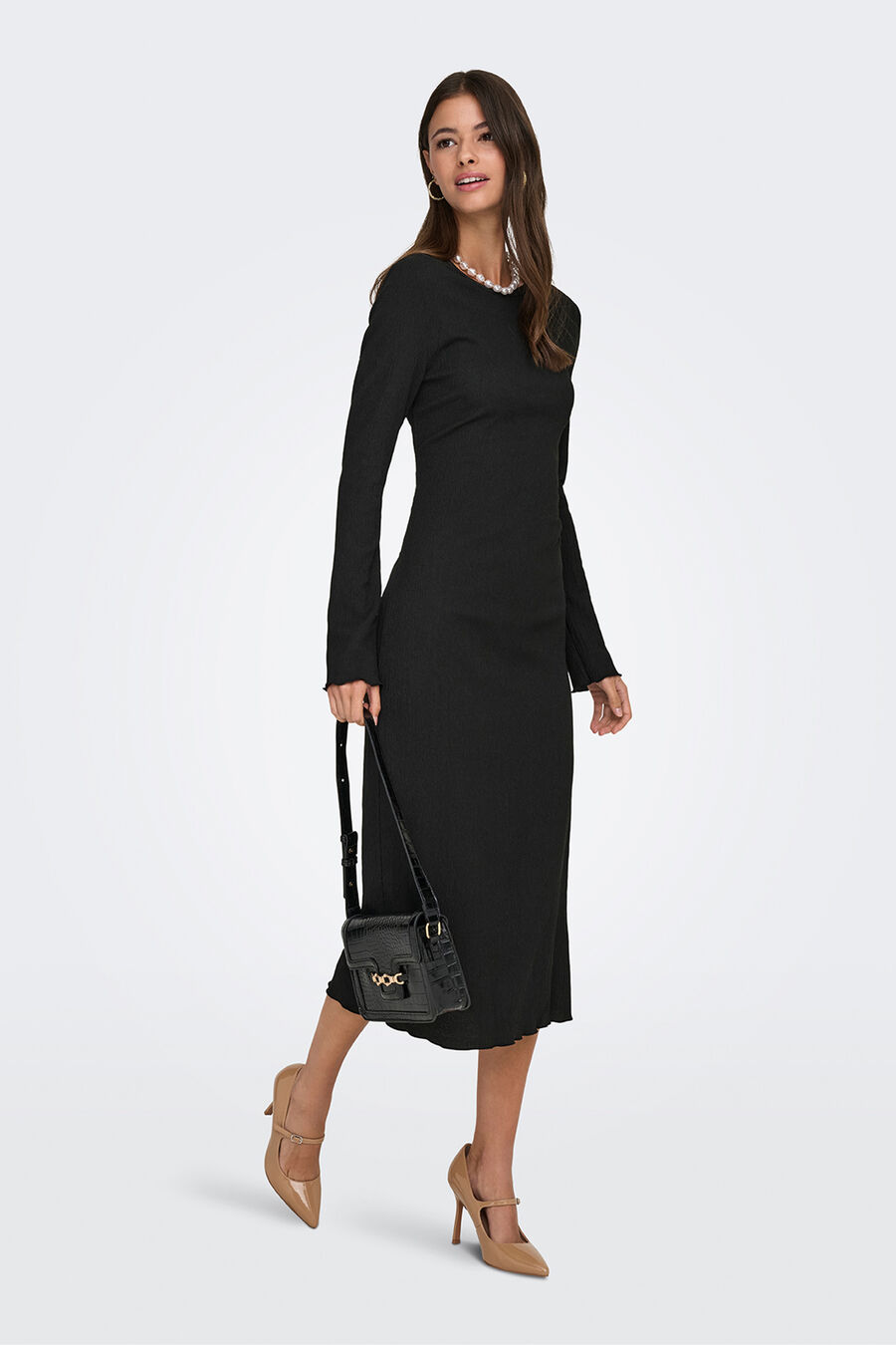 Vestido midi textura