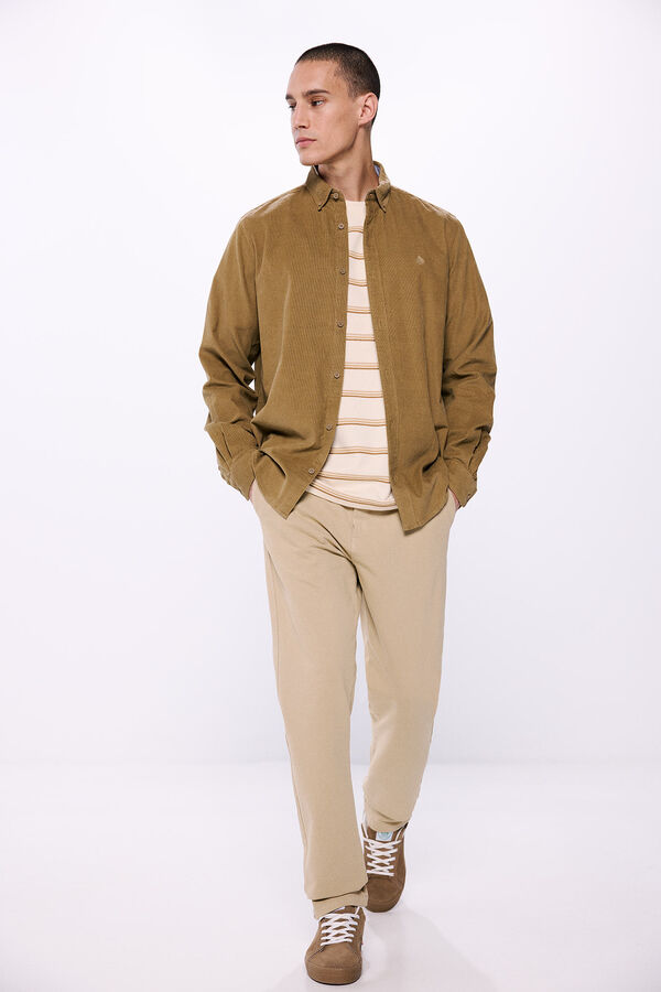 Springfield Camisa pana beige medio