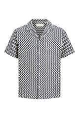 Jack & Jones Crochet resort short sleeve shirt blue