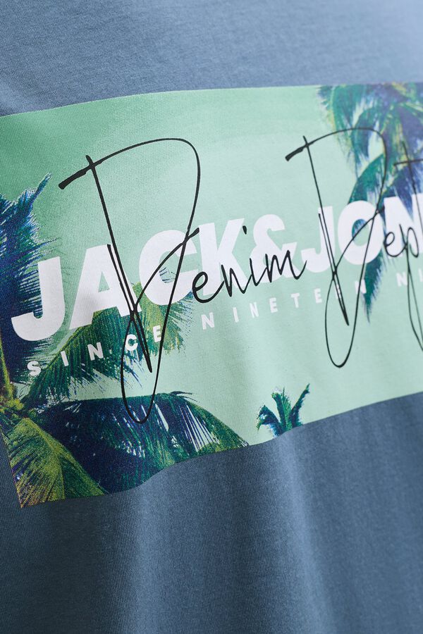 Jack & Jones Printed cotton T-shirt grey