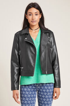 Springfield Biker jacket with zip noir