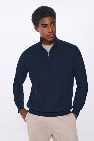 Springfield Pull fermeture zippée navy