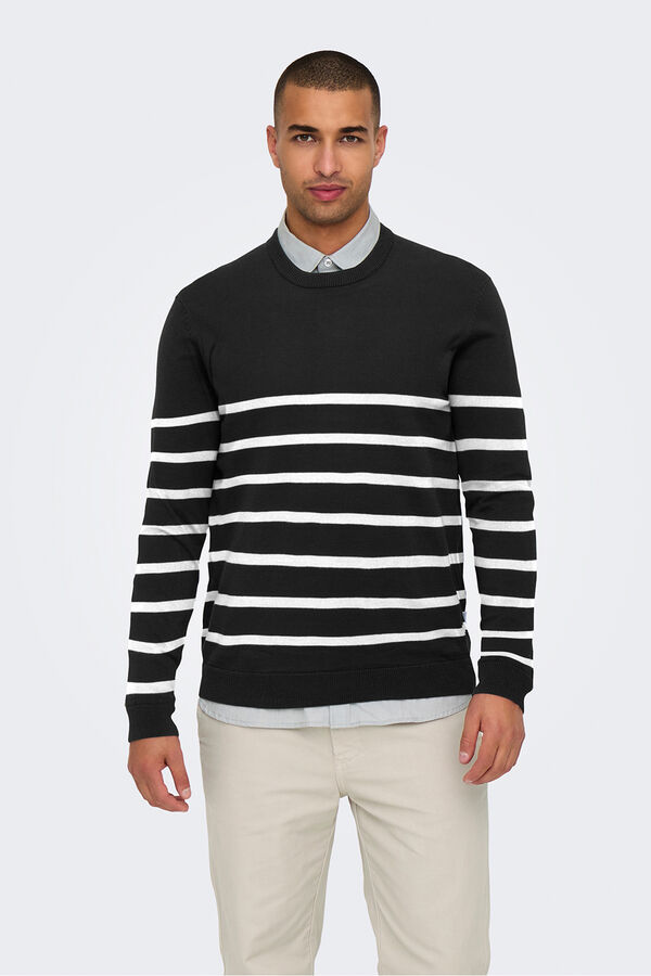 Only & Sons Jersey cuello redondo liso negro