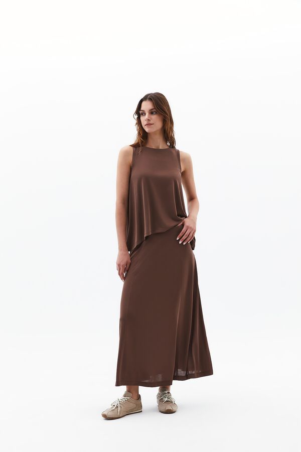 Oxxo Knitted midi-long skirt nude