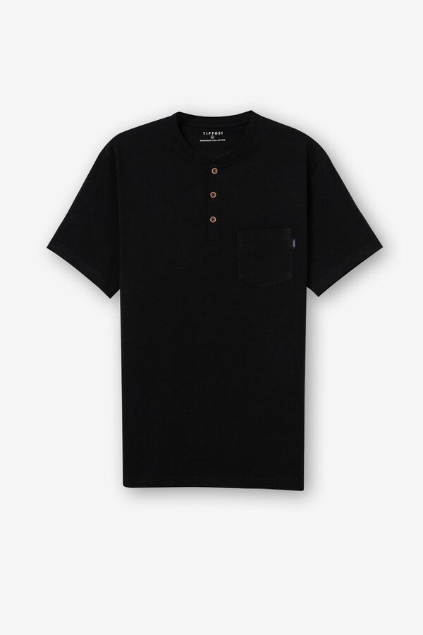 Tiffosi Camiseta cuello panadero negro