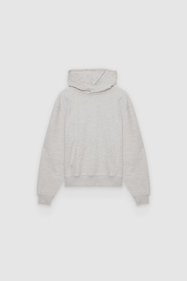 Inside Sweatshirt com capuz b&aacute;sica regular cinzento
