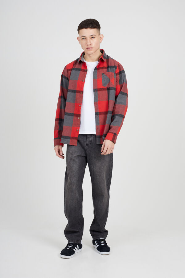 Brave Soul Camisa xadrez vermelho