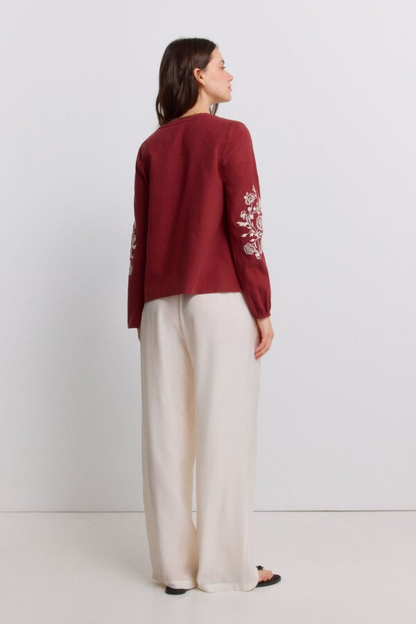 Springfield Embroidered romantic blouse red