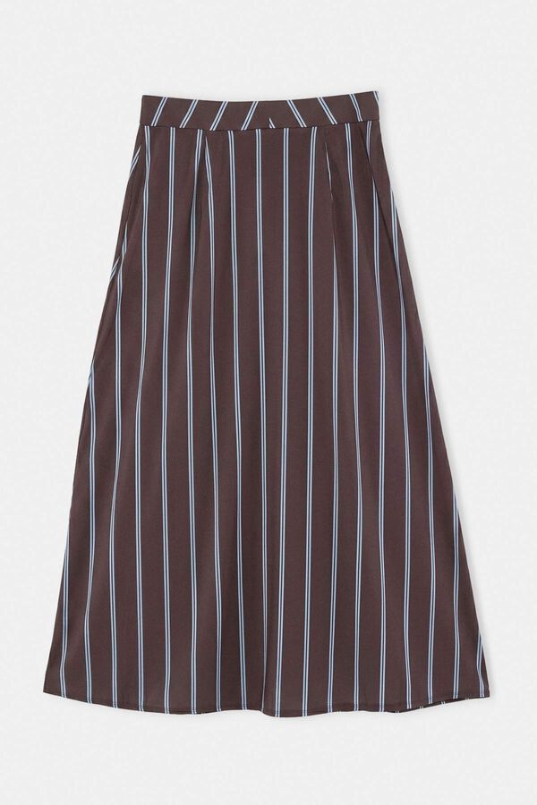 Trendyol Saia midi &agrave;s riscas cru