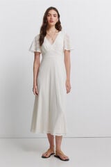 Springfield Embroidered midi dress printed