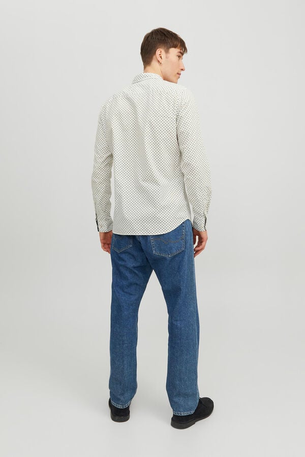 Springfield Camisa microestampado slim fit blanco