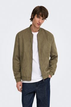Only & Sons Blus&atilde;o estilo bomber em camur&ccedil;a