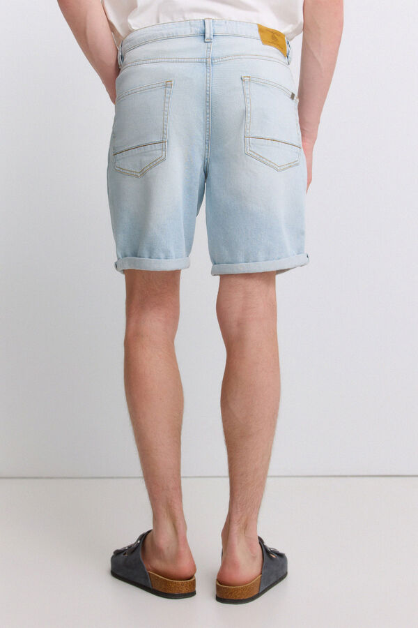 Springfield Ultra-light denim slim fit Bermuda shorts blue
