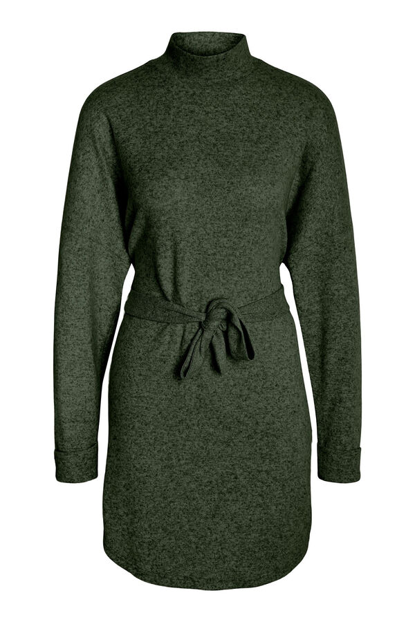 Springfield Jersey-knit dress with high neck green