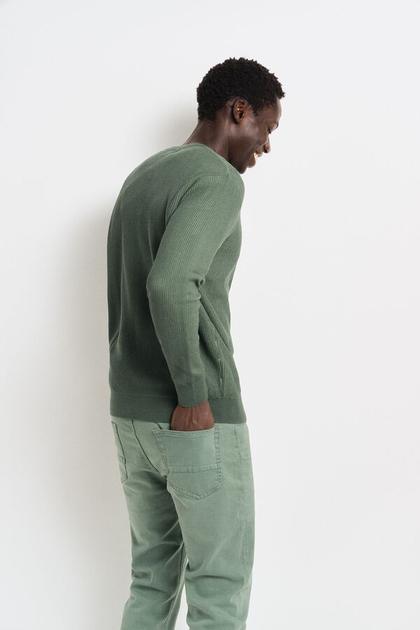 Springfield Two-tone textured jumper green