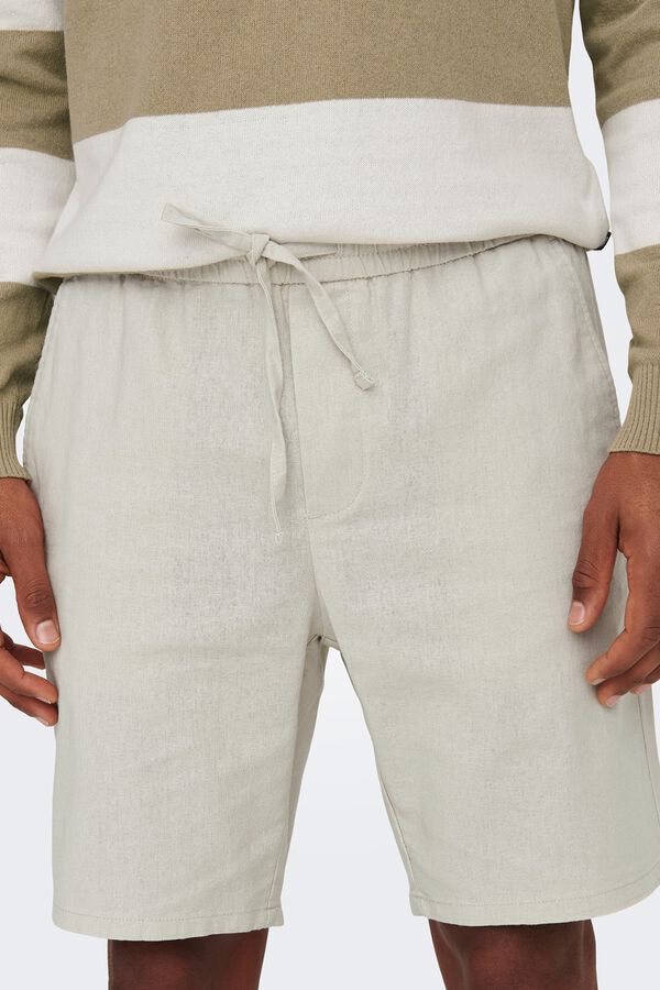 Only & Sons Linen Bermuda shorts grey