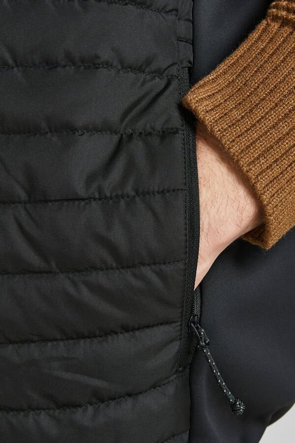 Jack & Jones PLUS Puffer gilet with hood black