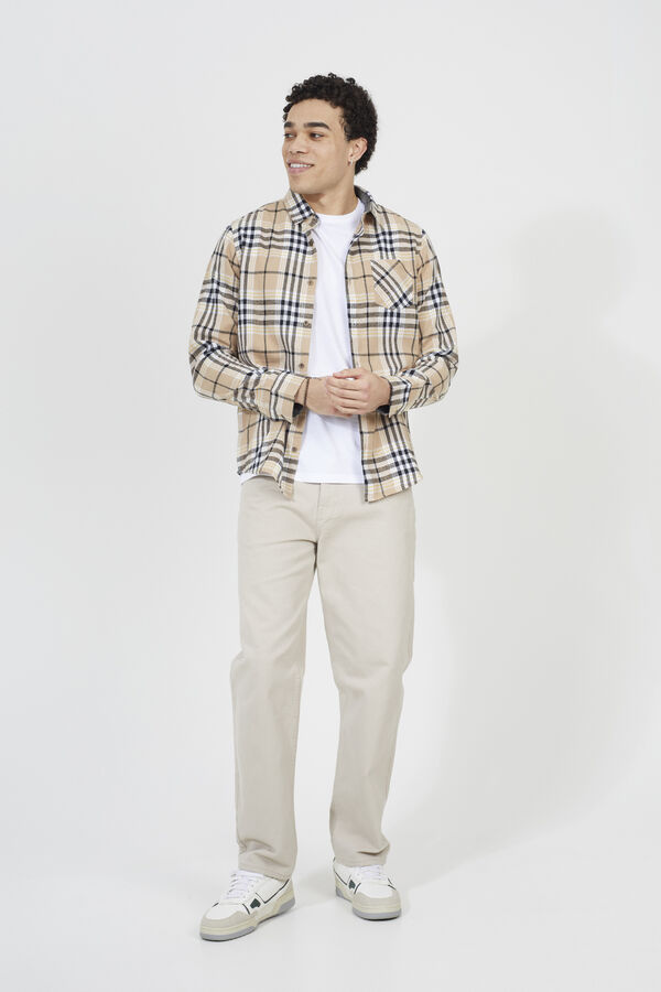 Brave Soul Camisa a cuadros beige